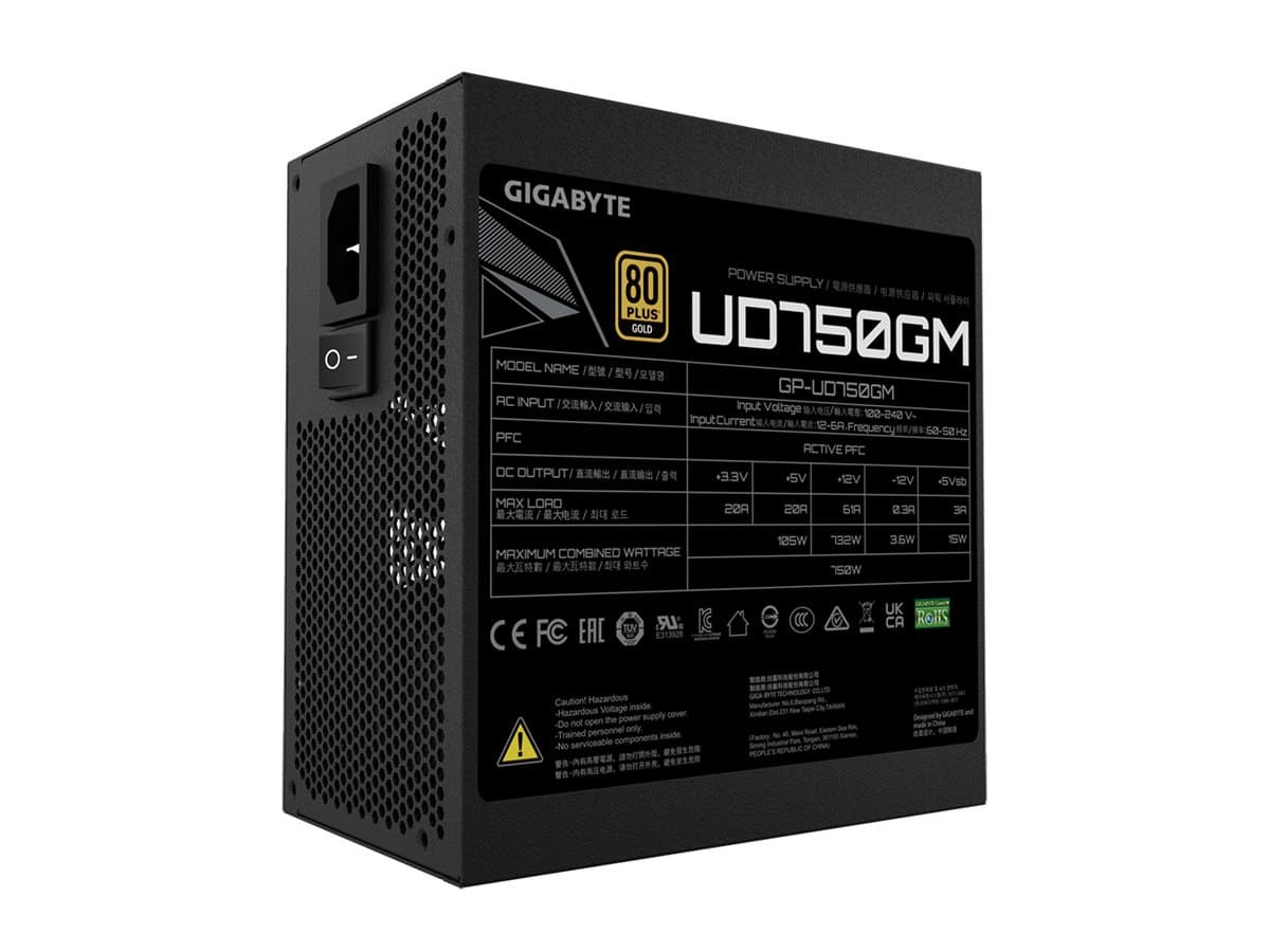 Fuente Gigabyte GP-UD750GM 750W 80 Plus Gold Full Modular Gamer