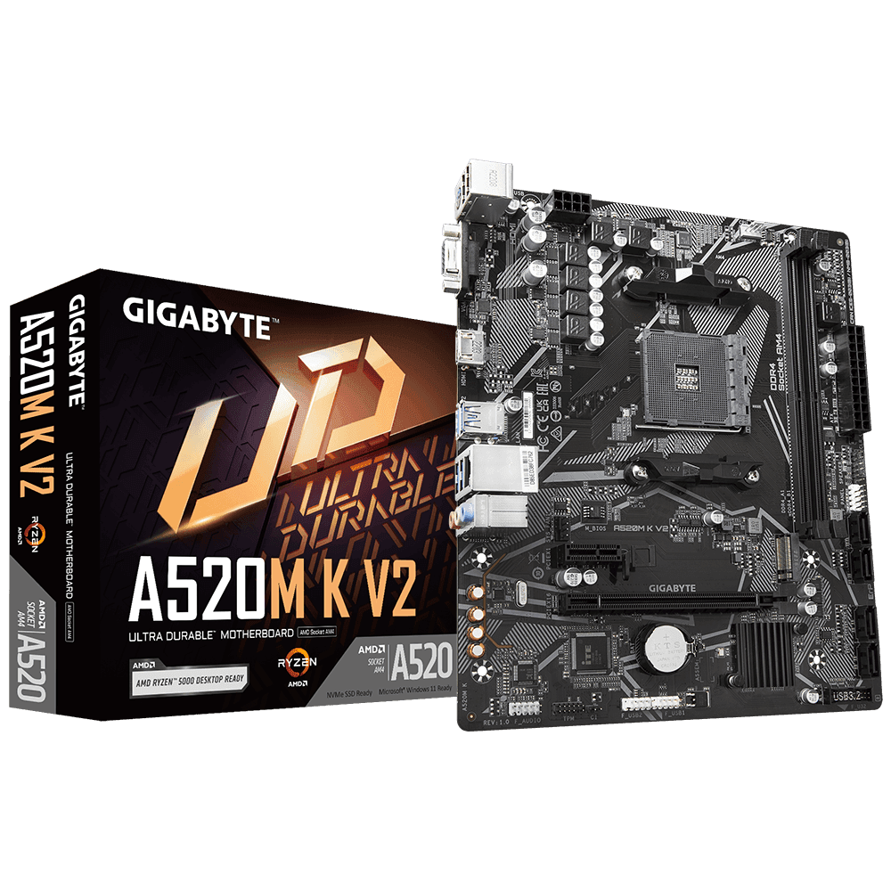 MOTHERBOARD GIGABYTE AMD A520M K V2  M.2