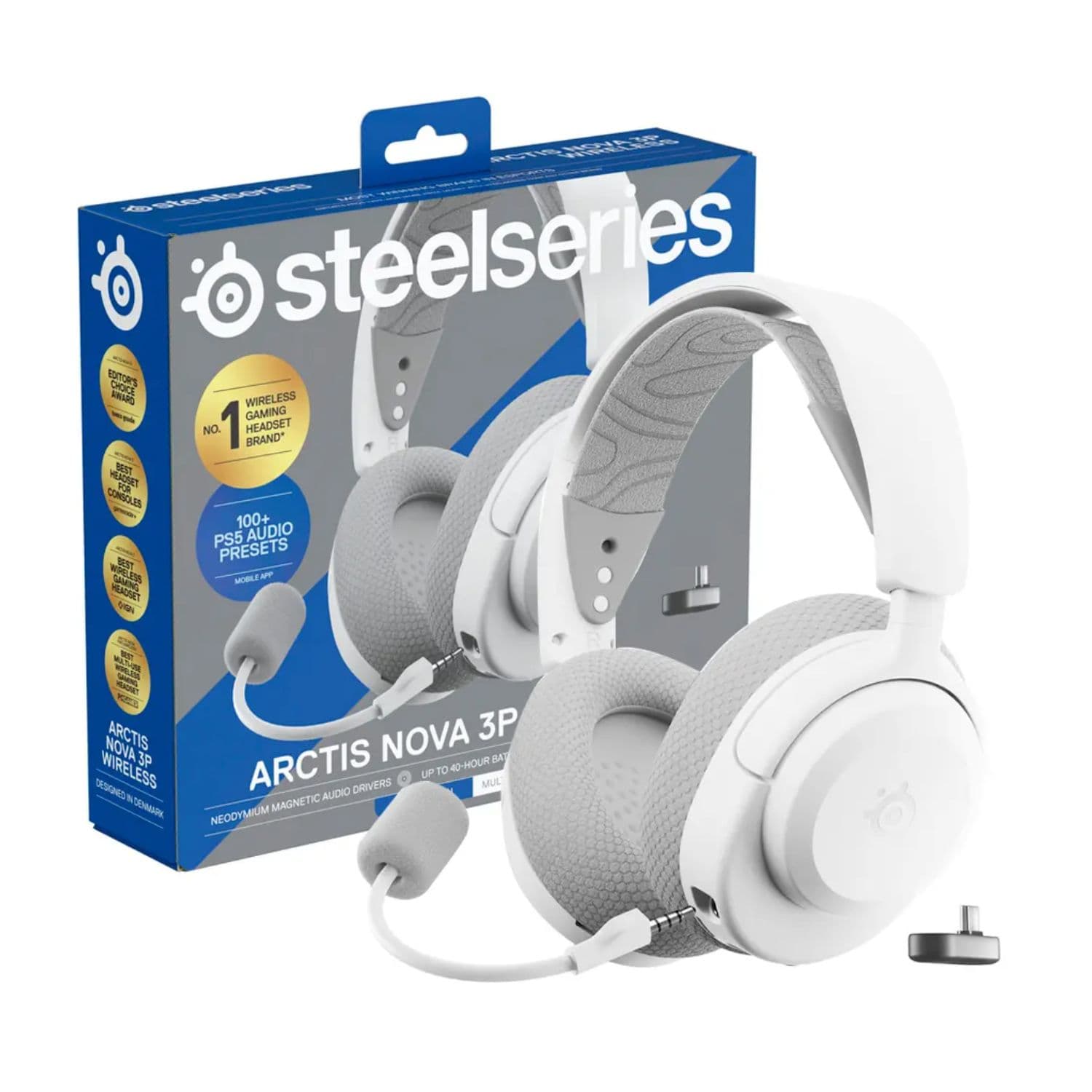 AURICULARES STEELSERIES ARCTIS NOVA 3P WIRELESS WHITE