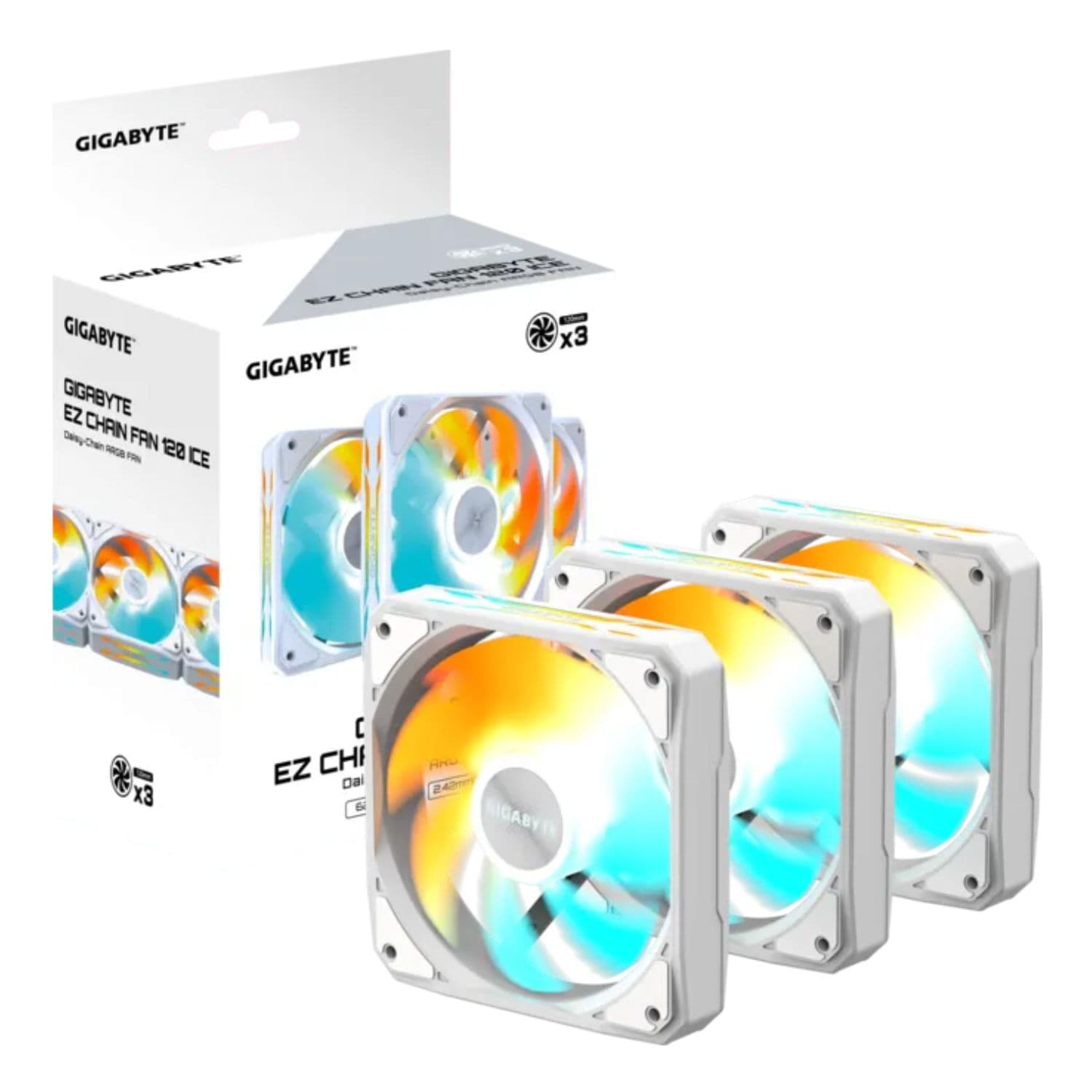 KIT VENTILADORES GIGABYTE EZ CHAIN FAN 120 ICE