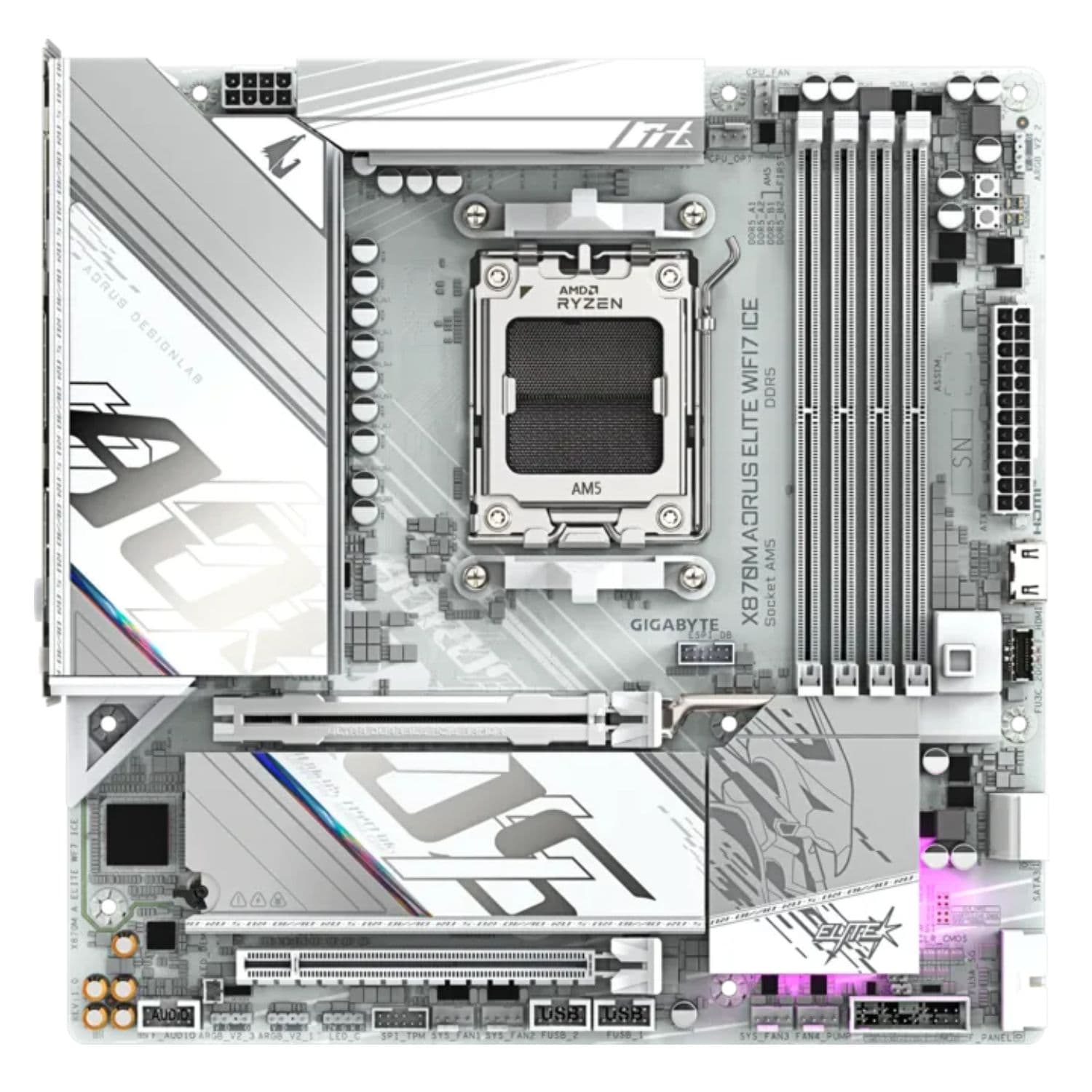 MOTHERBOARD GIGABYTE X870M A ELITE ICE WIFI7 AM5