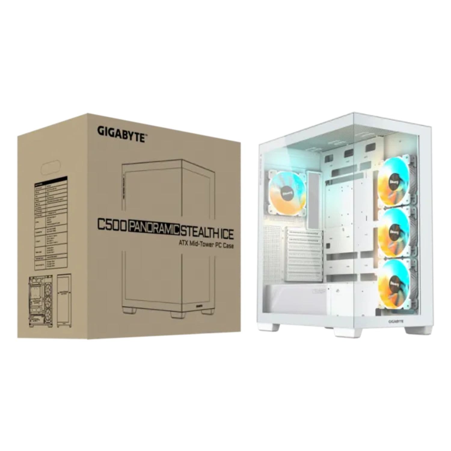 GABINETE GIGABYTE C500P ICE STEALTH BLANCO