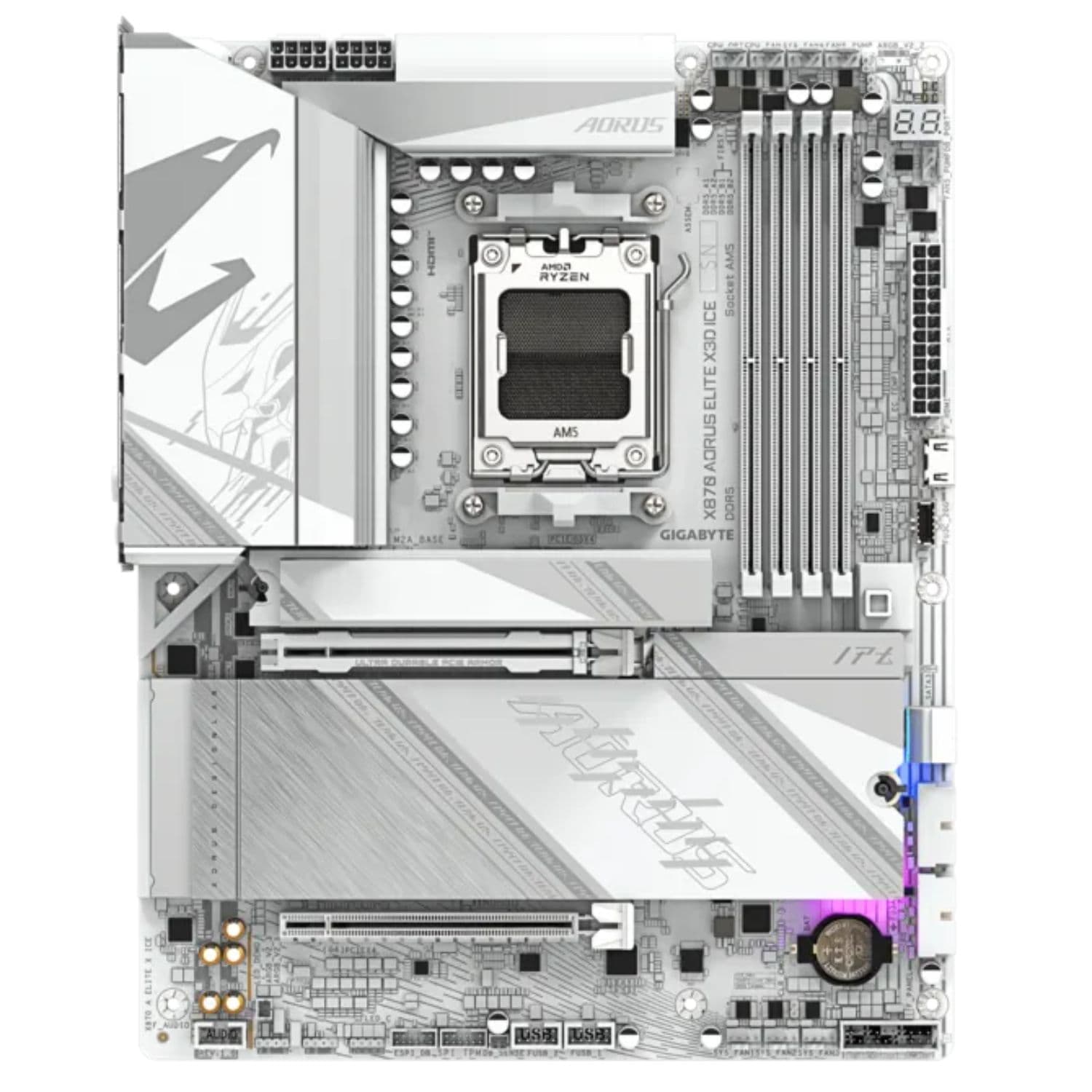 MOTHERBOARD AMD X870 A ELITE X3D ICE BLANCO